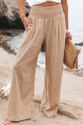 Einfarbige Hosen mit geradem Bein und hoher Taille (10 Farben)